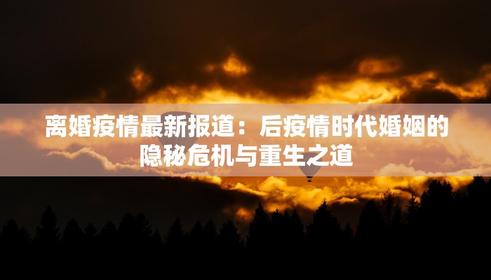 离婚疫情最新报道：后疫情时代婚姻的隐秘危机与重生之道