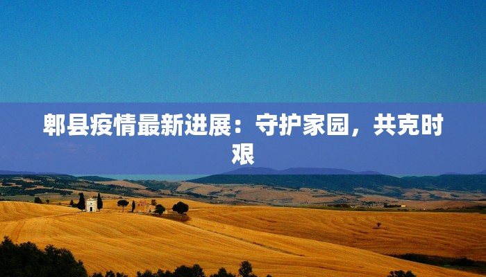 郫县疫情最新进展:守护家园,共克时艰 郫县疫情最新进展:守护家园,共克时艰