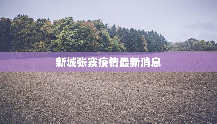 新城张寨疫情最新消息 新城张寨疫情最新消息